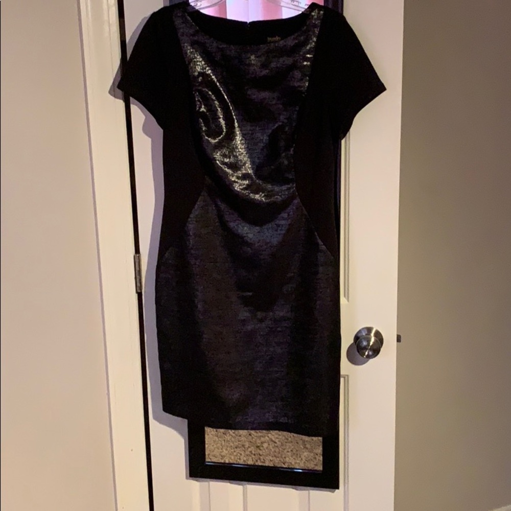 Black and Dark Silver Metallic Dress